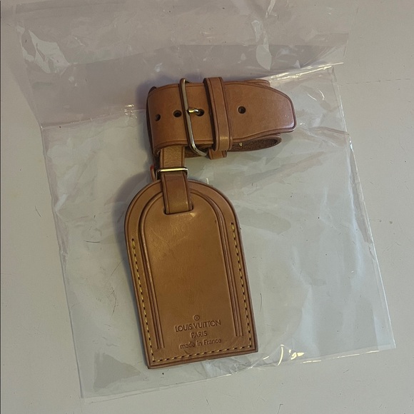 Louis Vuitton Brown Leather Luggage Tag - Picture 1 of 5